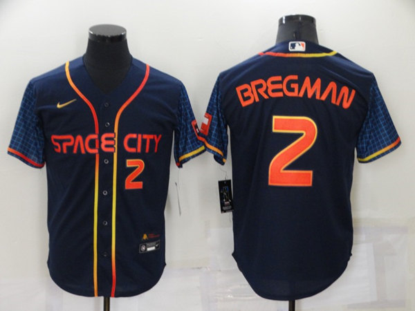 Men's Houston Astros #2 Alex Bregman 2022 Navy City Connect Cool Base Stitched Jersey